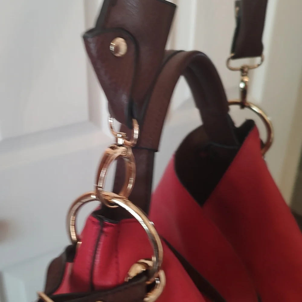 Red Boho Chain Shoulder Bag